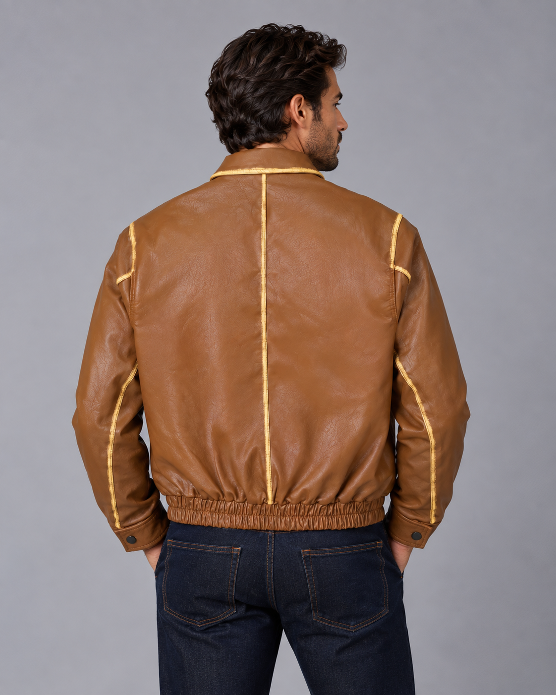 Faux Leather Jacket Caramel