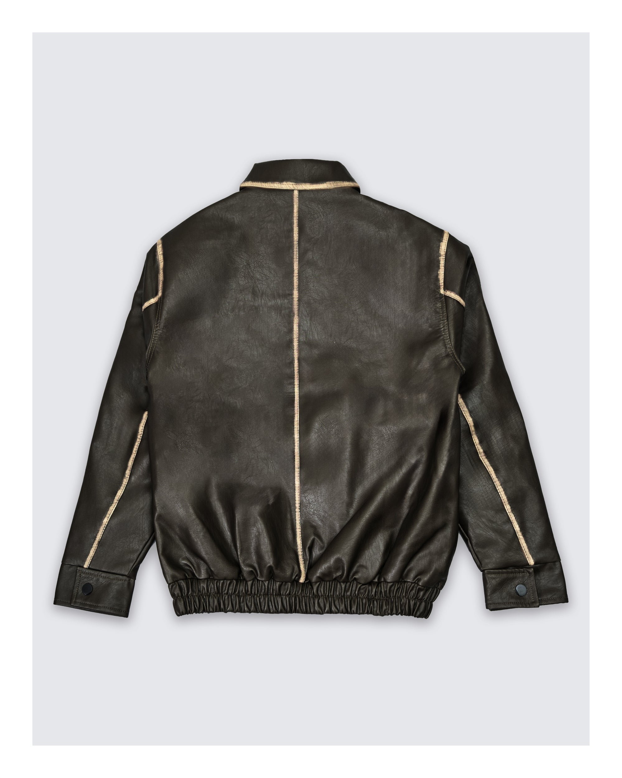 Faux Leather Jacket Dark Brown