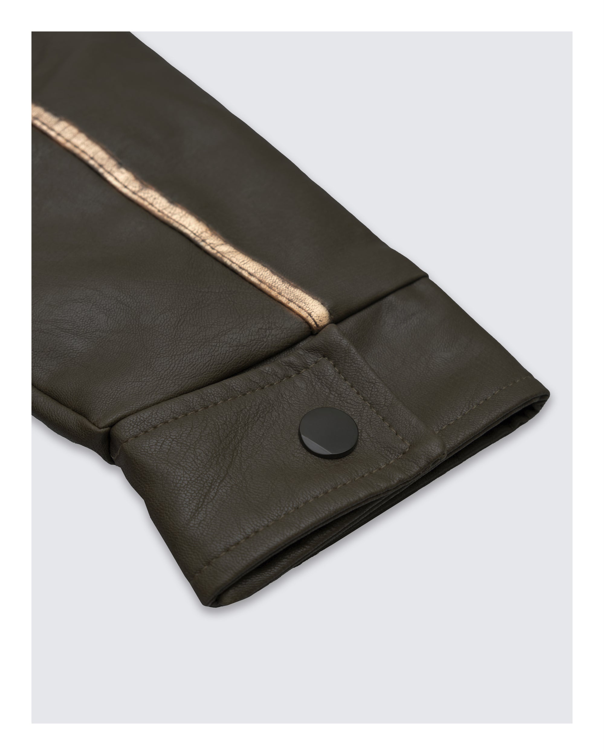 Faux Leather Jacket Dark Brown