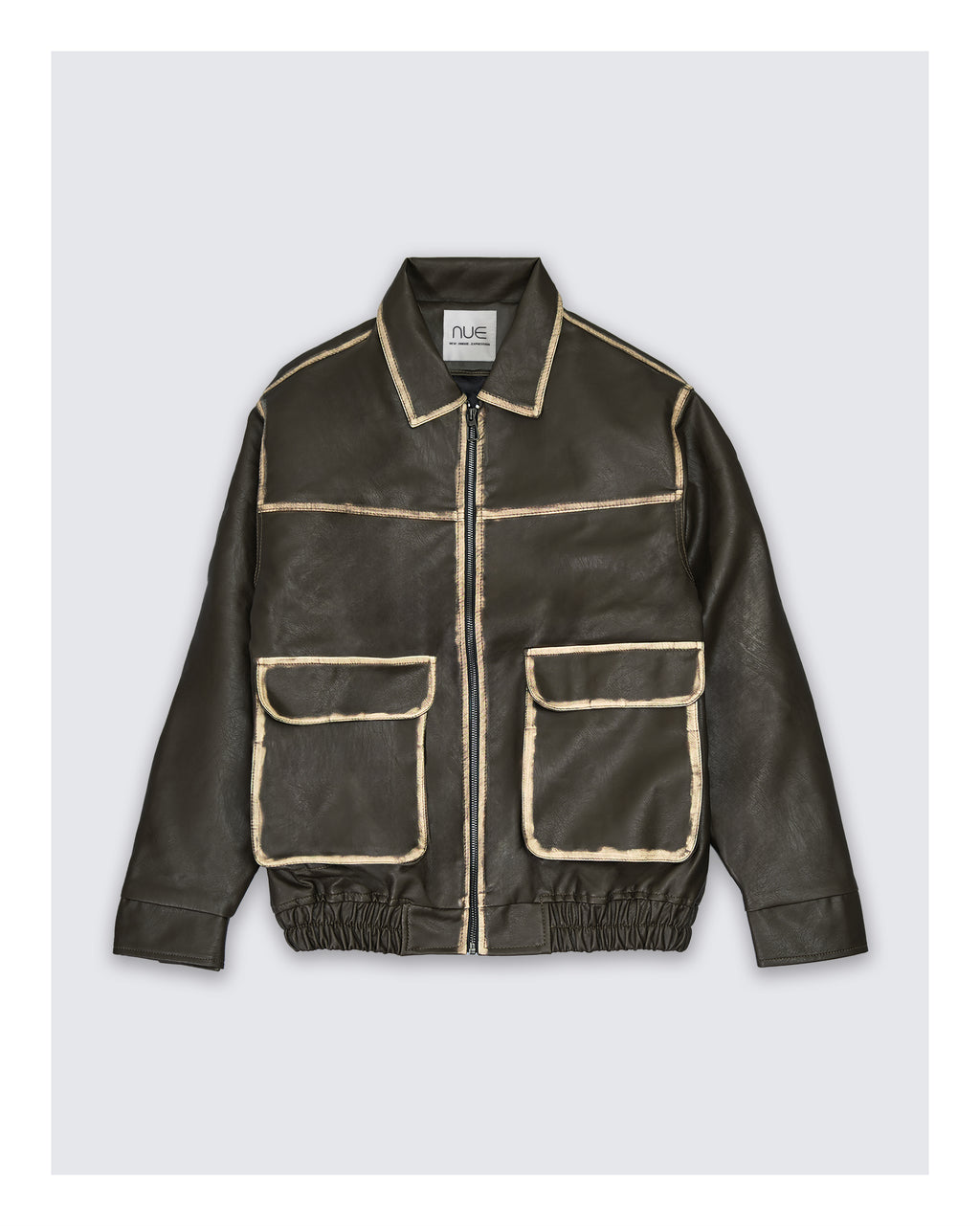 Faux Leather Jacket Dark Brown