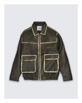 Faux Leather Jacket Dark Brown