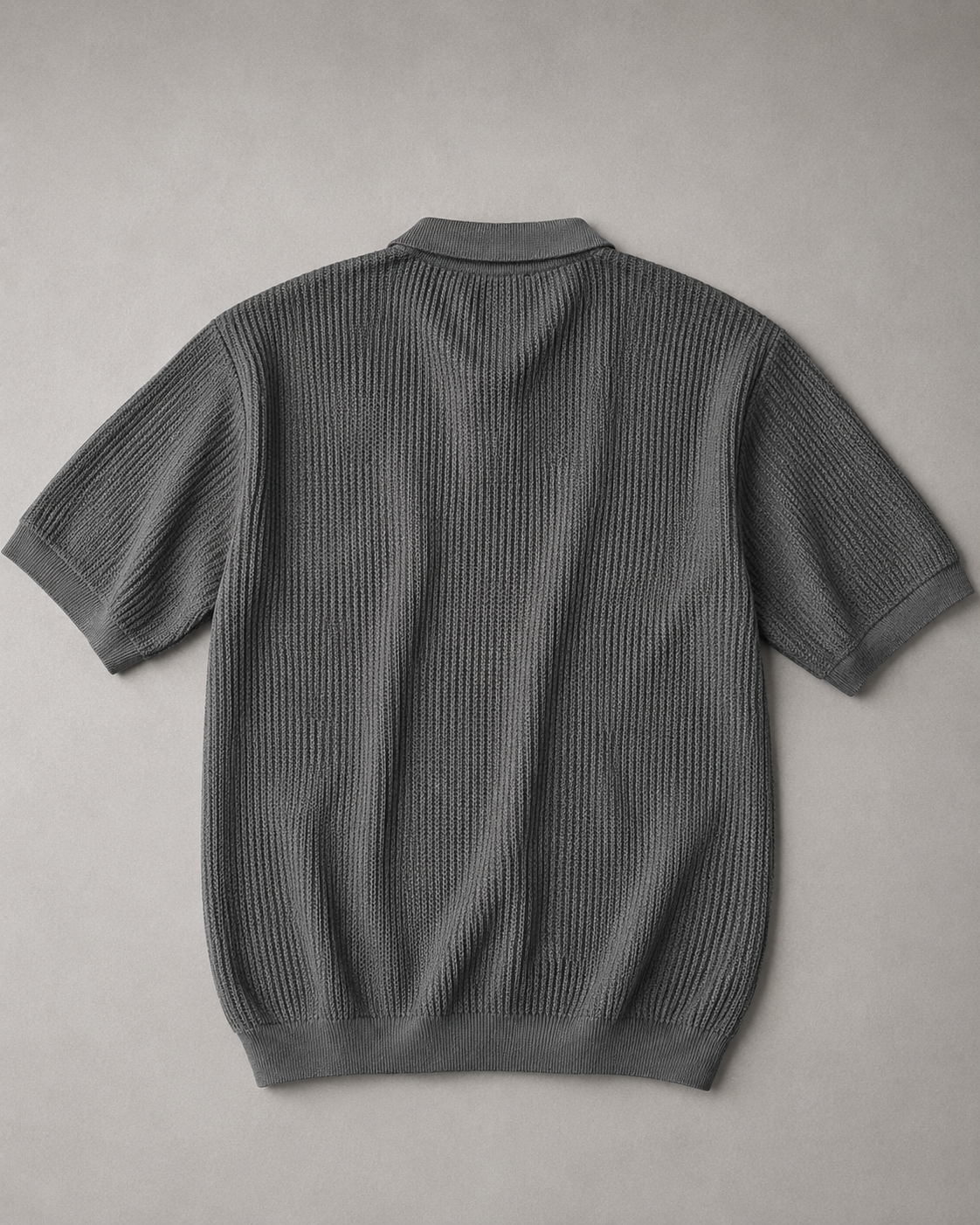 Relaxed Collar Trikot Polo- Olive Grey