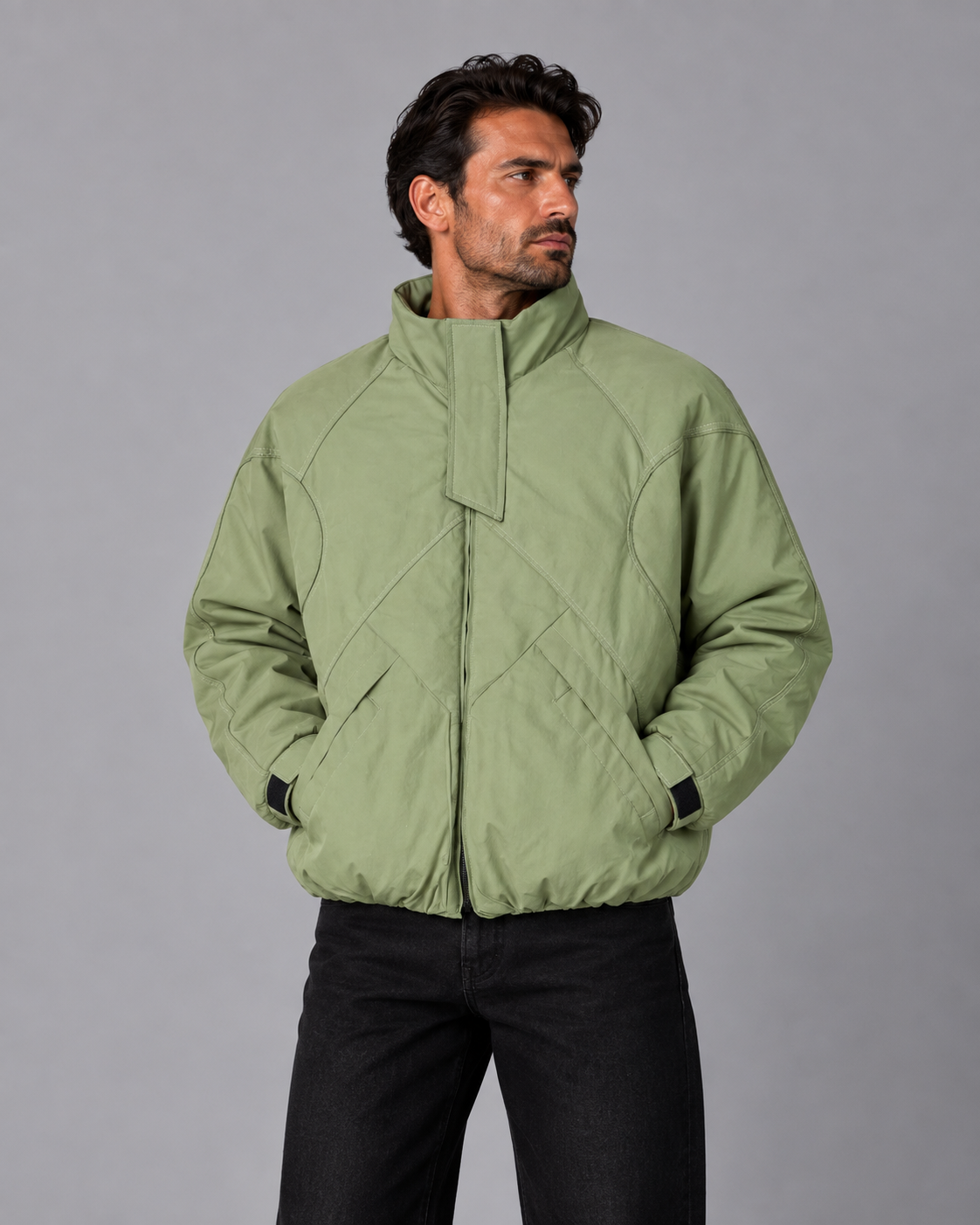 Boxy Fit Waterproof Jacket Green