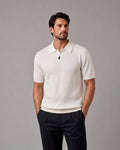 Relaxed Collar Trikot Polo- White