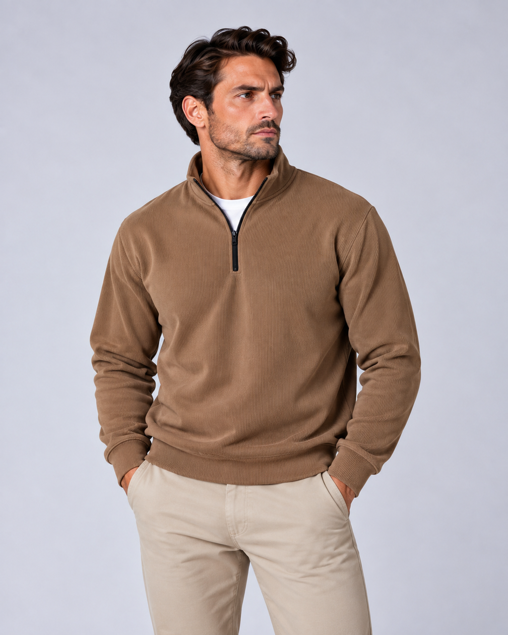Velvet Sweatshirt Brown