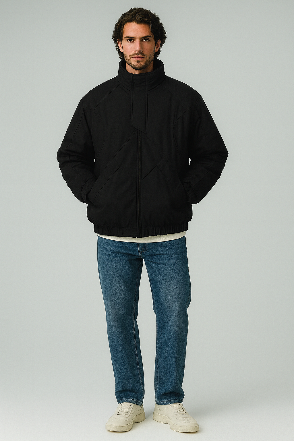 Boxy Fit Waterproof Jacket Black