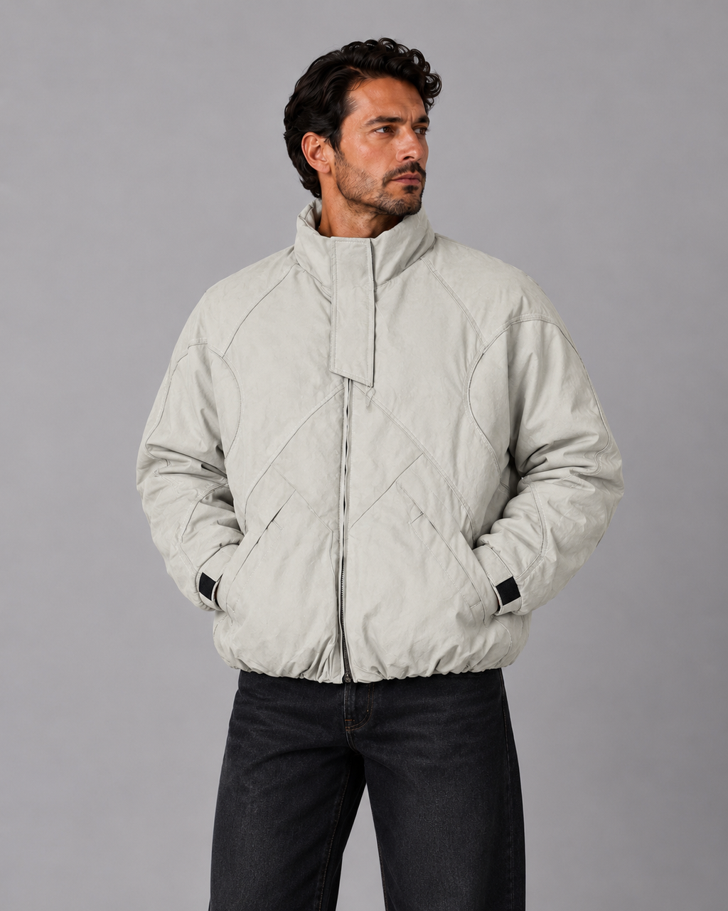 Boxy Fit Waterproof Jacket Off-white