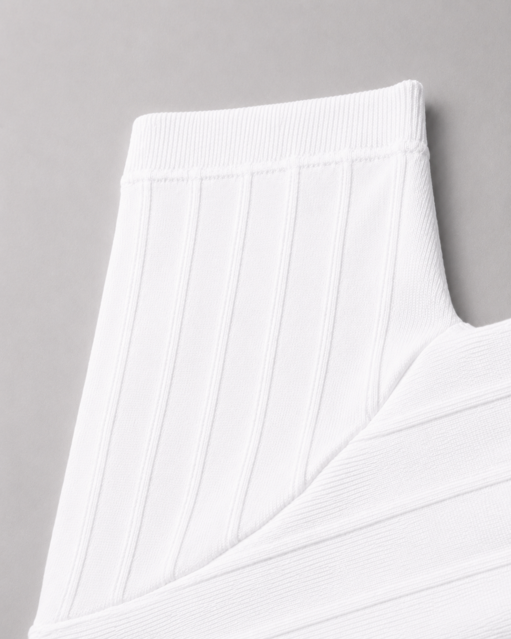 Trikot Ribbed Zip Polo- White