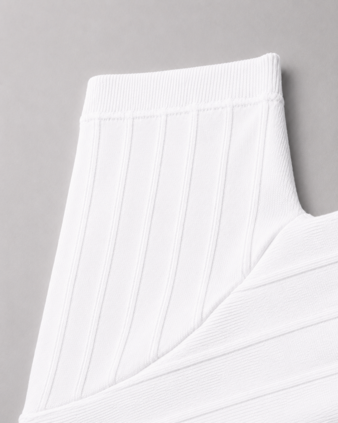 Trikot Ribbed Zip Polo- White