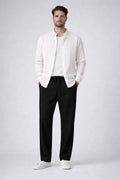 Gabardine Drawstring Pant – Black
