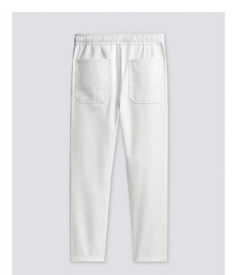 Gabardine Drawstring Pant– White