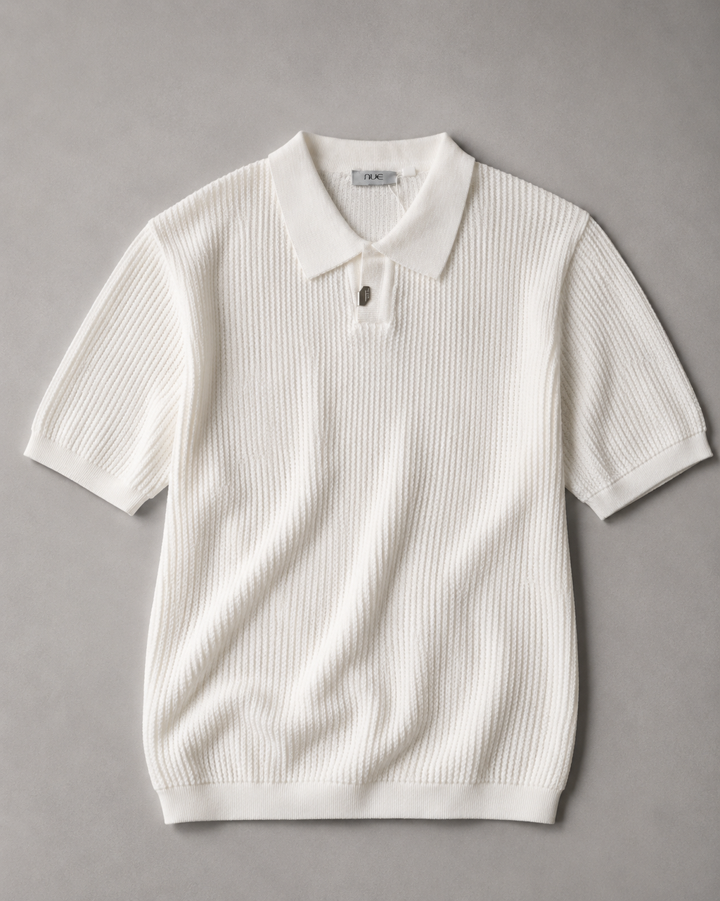 Relaxed Collar Trikot Polo- White