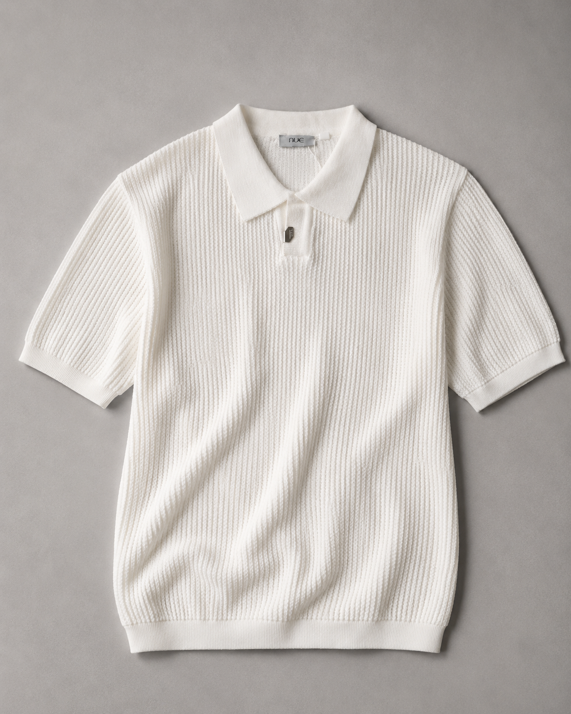 Relaxed Collar Trikot Polo- White