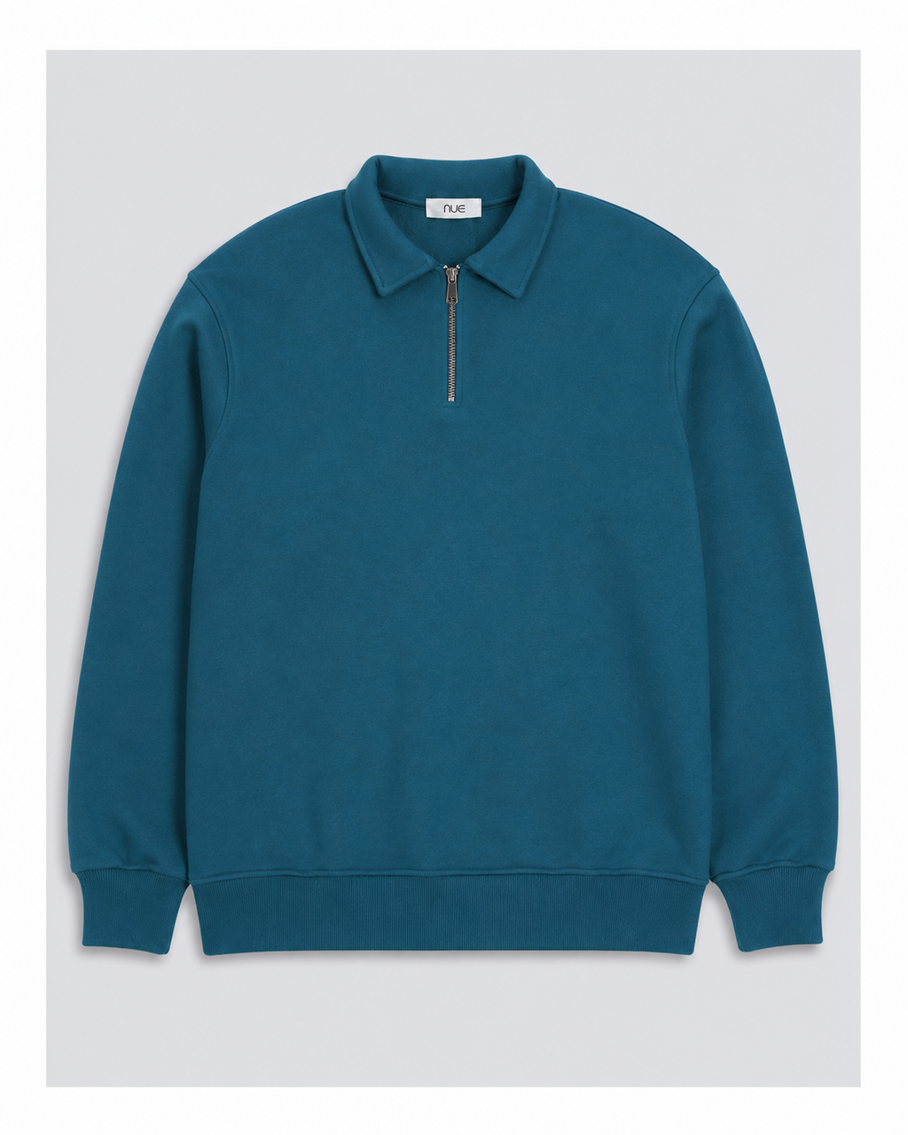 Cotton Quarter Zip sweatshirt Blue