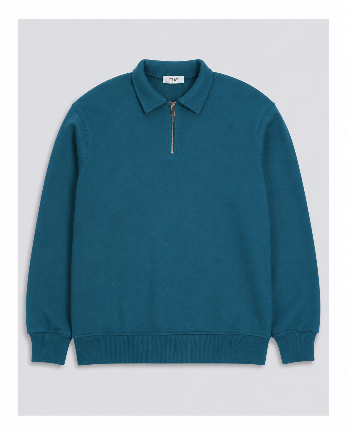 Cotton Quarter Zip sweatshirt Blue
