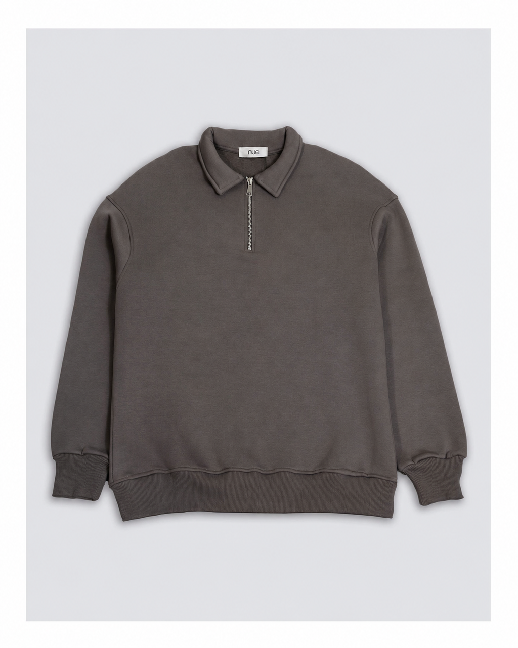 Cotton Quarter Zip sweatshirt Grey