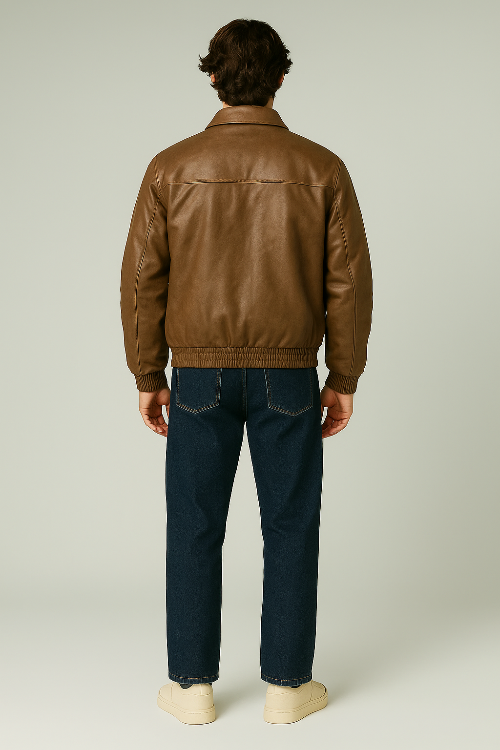 Classic  Leather Jacket Light Brown
