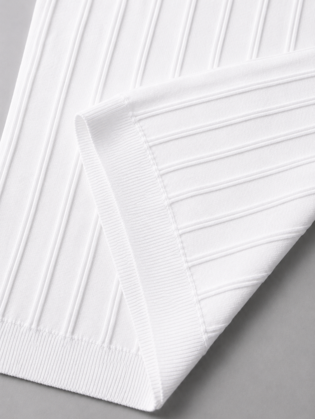 Trikot Ribbed Zip Polo- White