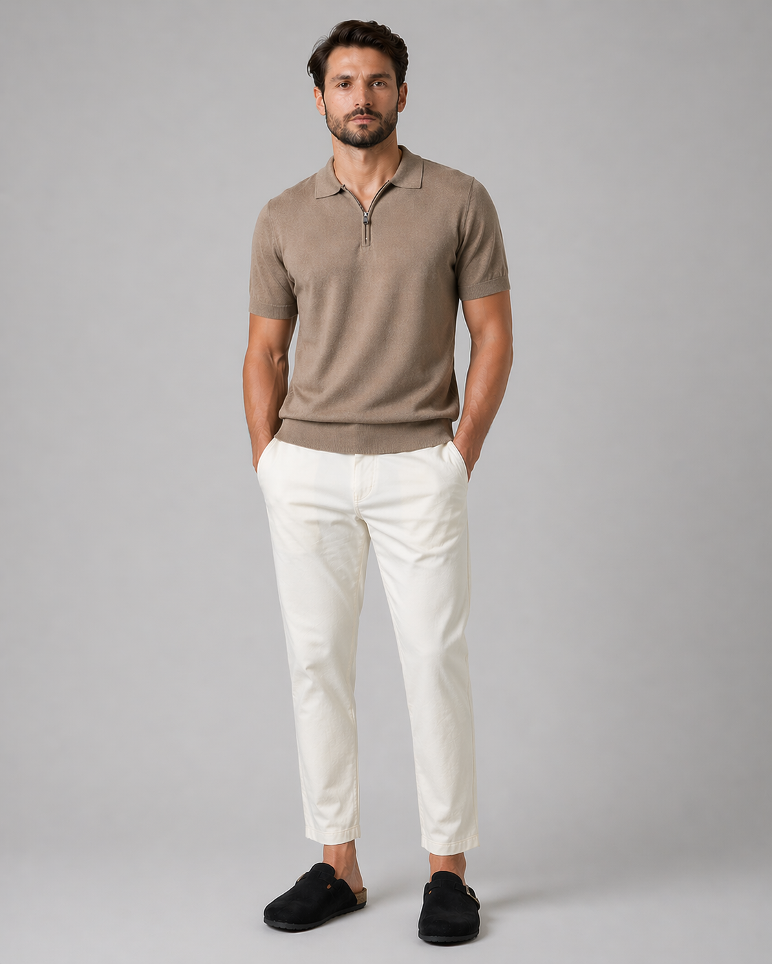 NUE Trikot Half-Zip Polo - Beige