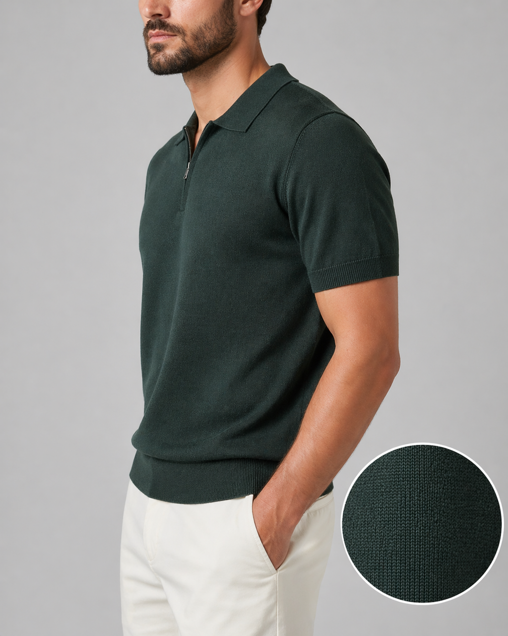 NUE Trikot Half-Zip Polo - Green
