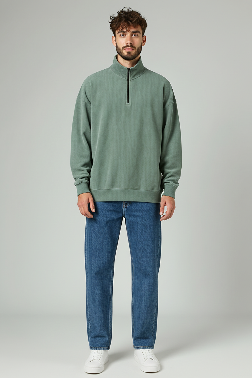 Velvet Sweatshirt Turquoise