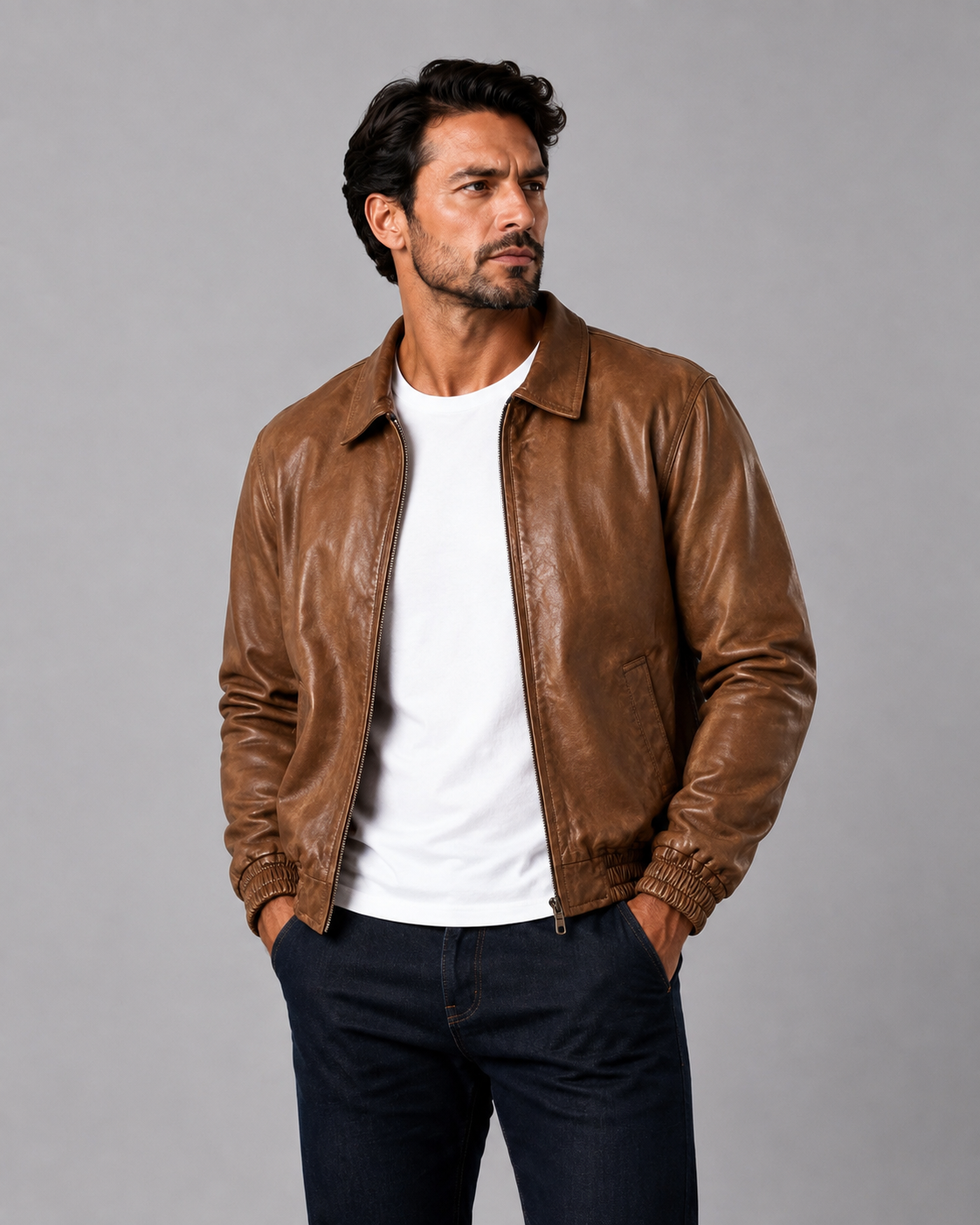 Classic  Leather Jacket Caramel