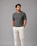 Relaxed Collar Trikot Polo- Olive Grey