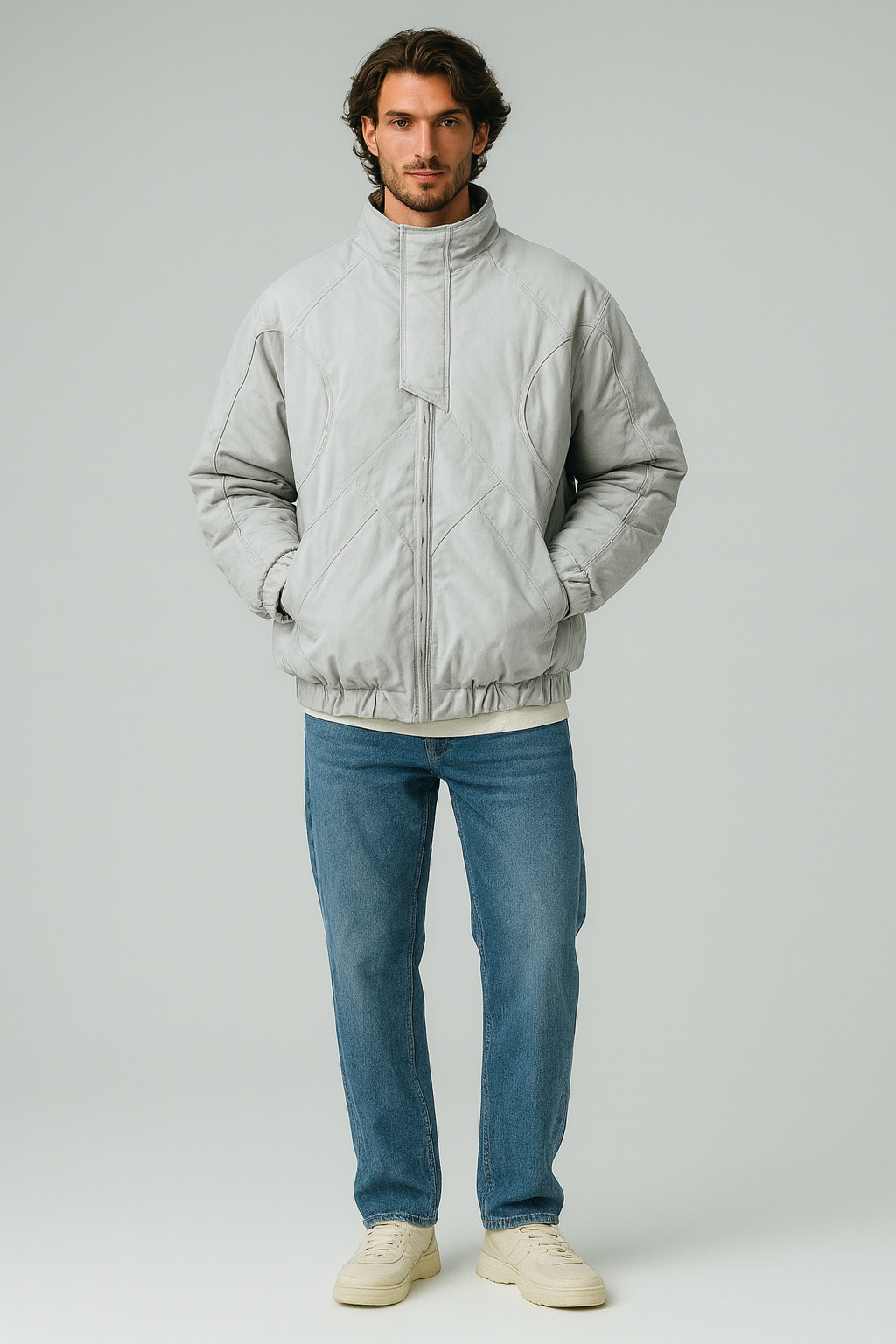 Boxy Fit Waterproof Jacket Off-white