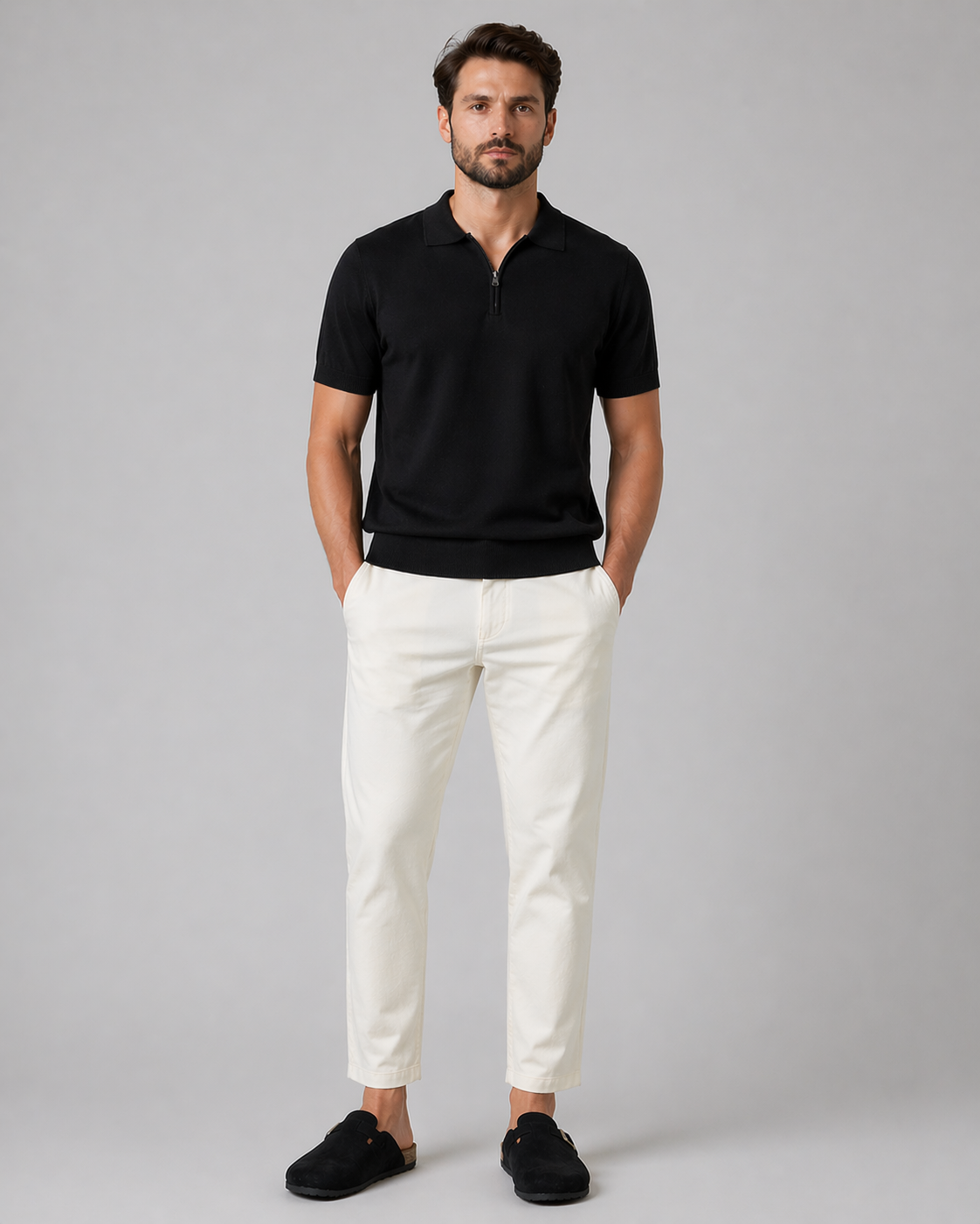NUE Trikot Half-Zip Polo - Black