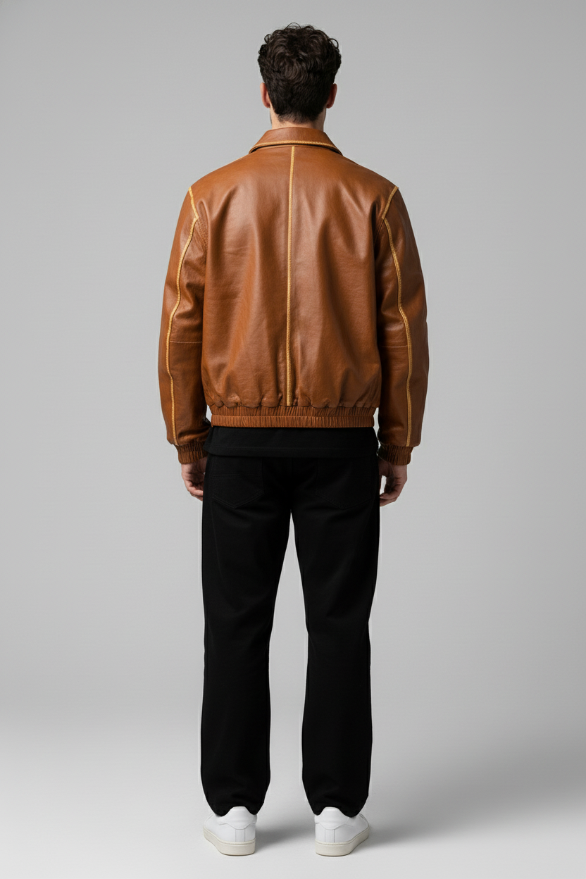Faux Leather Jacket Caramel