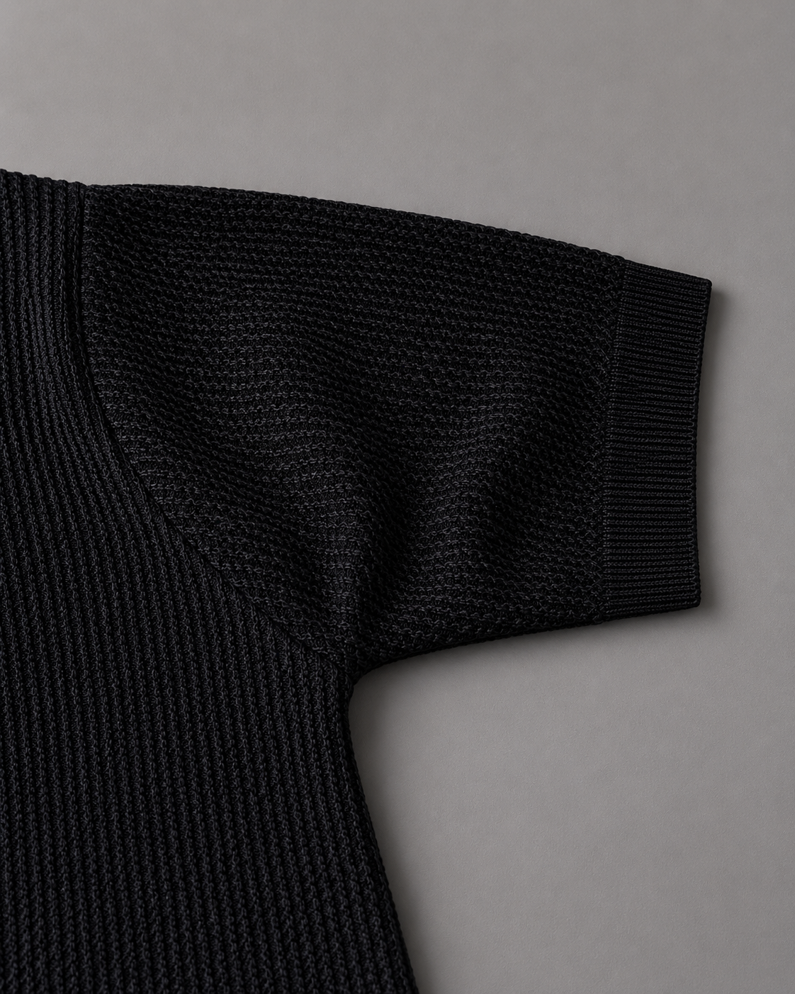 Relaxed Collar Trikot Polo- Black