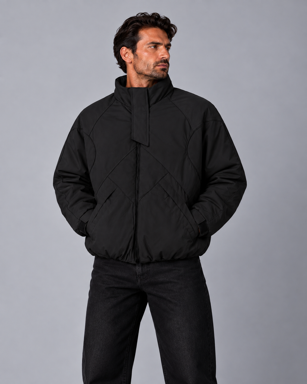 Boxy Fit Waterproof Jacket Black