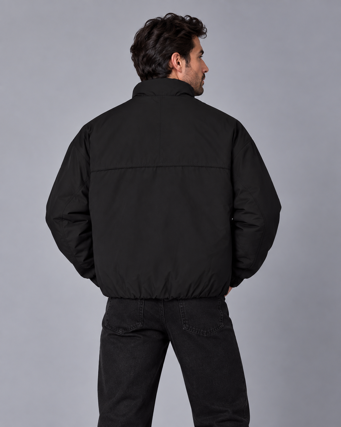 Boxy Fit Waterproof Jacket Black