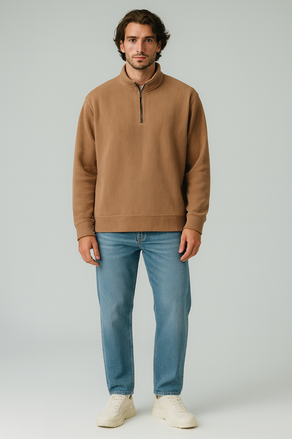 Velvet Sweatshirt Brown