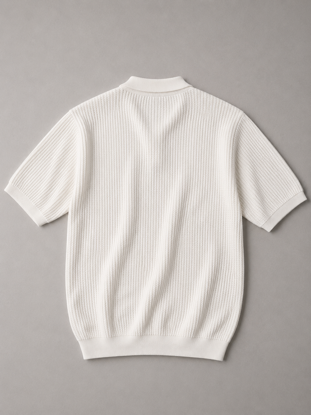 Relaxed Collar Trikot Polo- White
