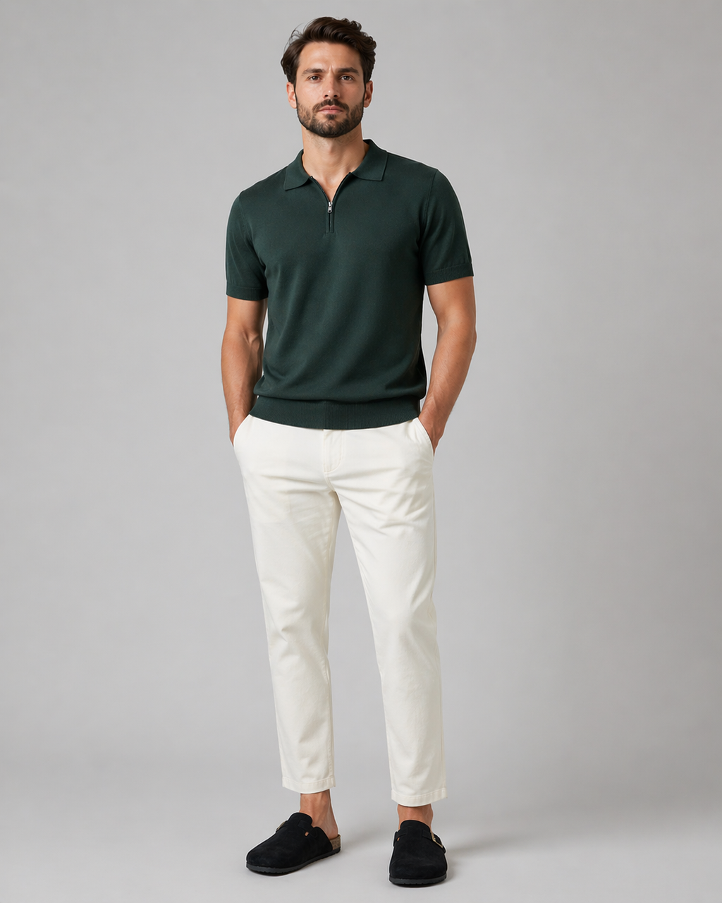 NUE Trikot Half-Zip Polo - Green