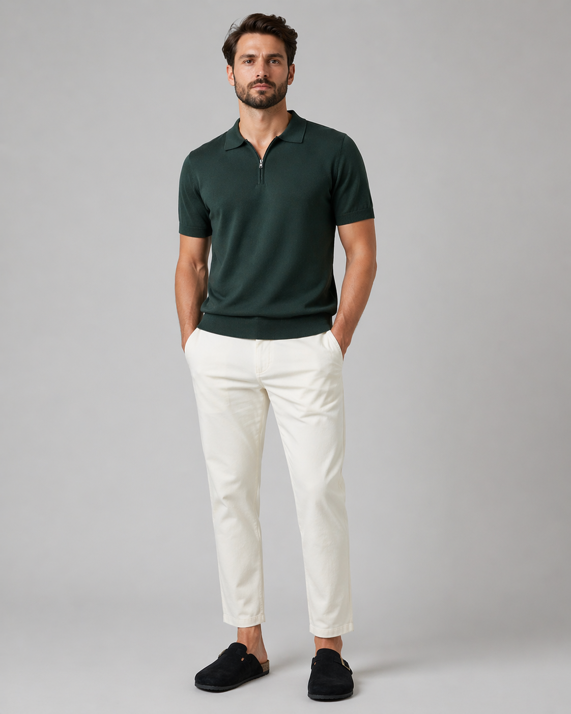 NUE Trikot Half-Zip Polo - Green