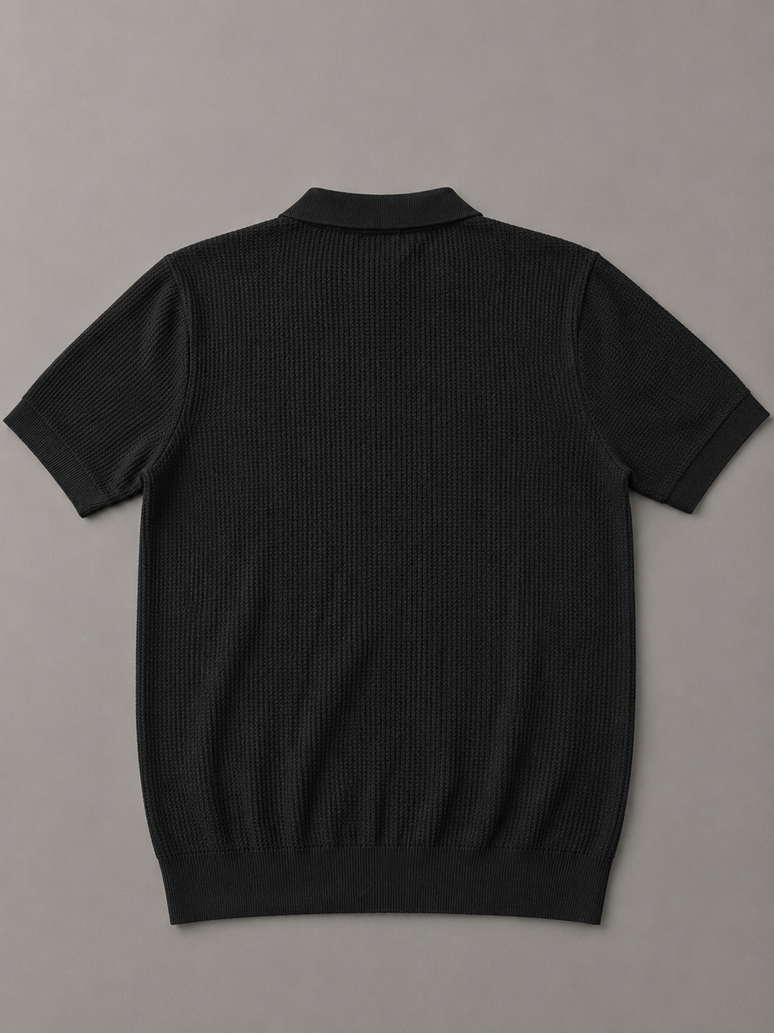 Relaxed Collar Trikot Polo- Black