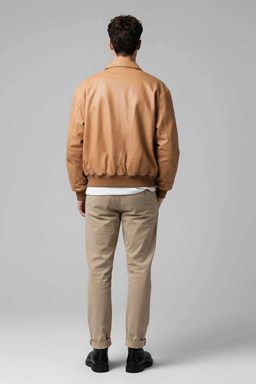 Classic  Leather Jacket Caramel