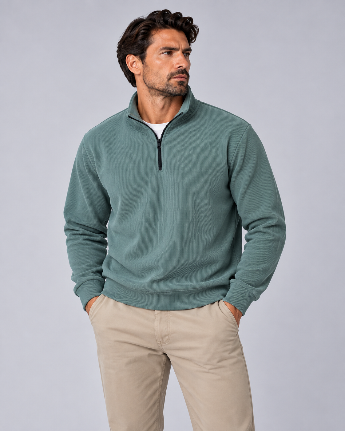 Velvet Sweatshirt Turquoise