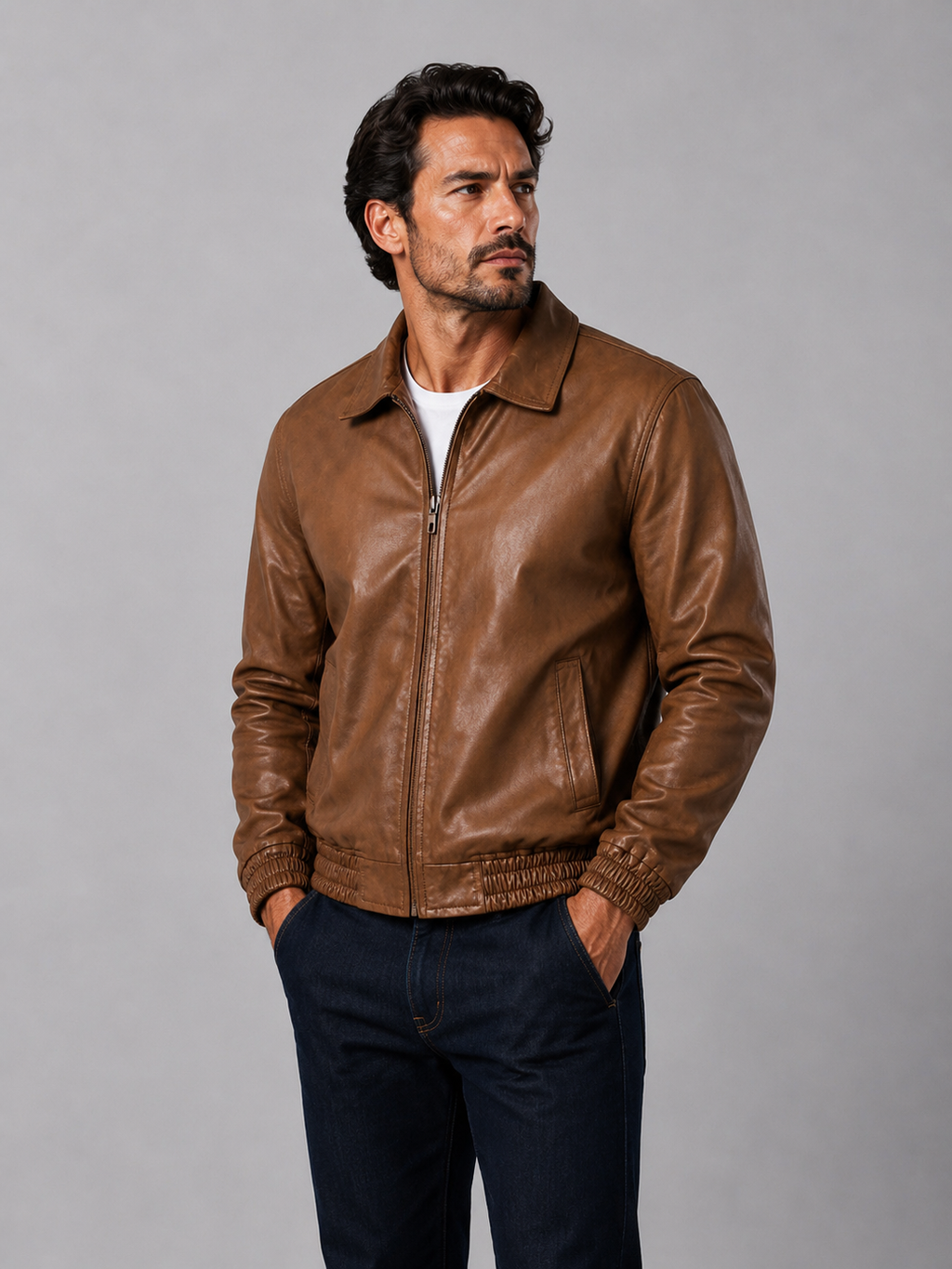 Classic  Leather Jacket Caramel