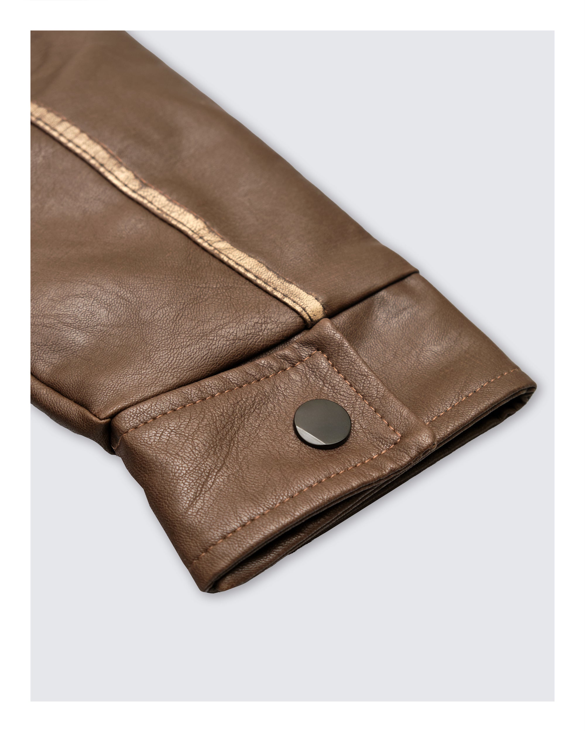 Faux Leather Jacket Brown