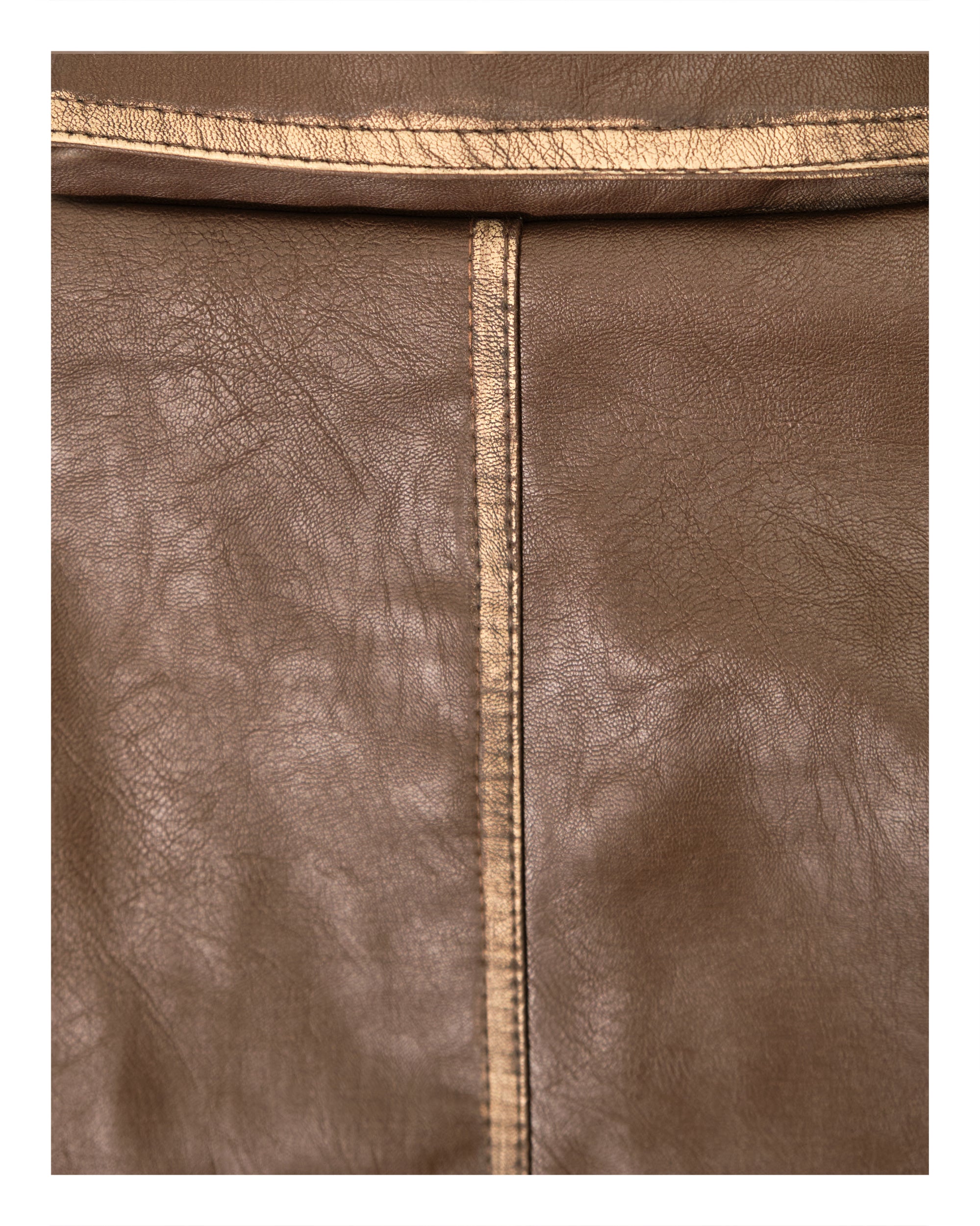 Faux Leather Jacket Brown