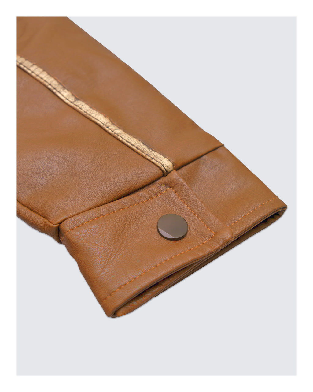 Faux Leather Jacket Caramel