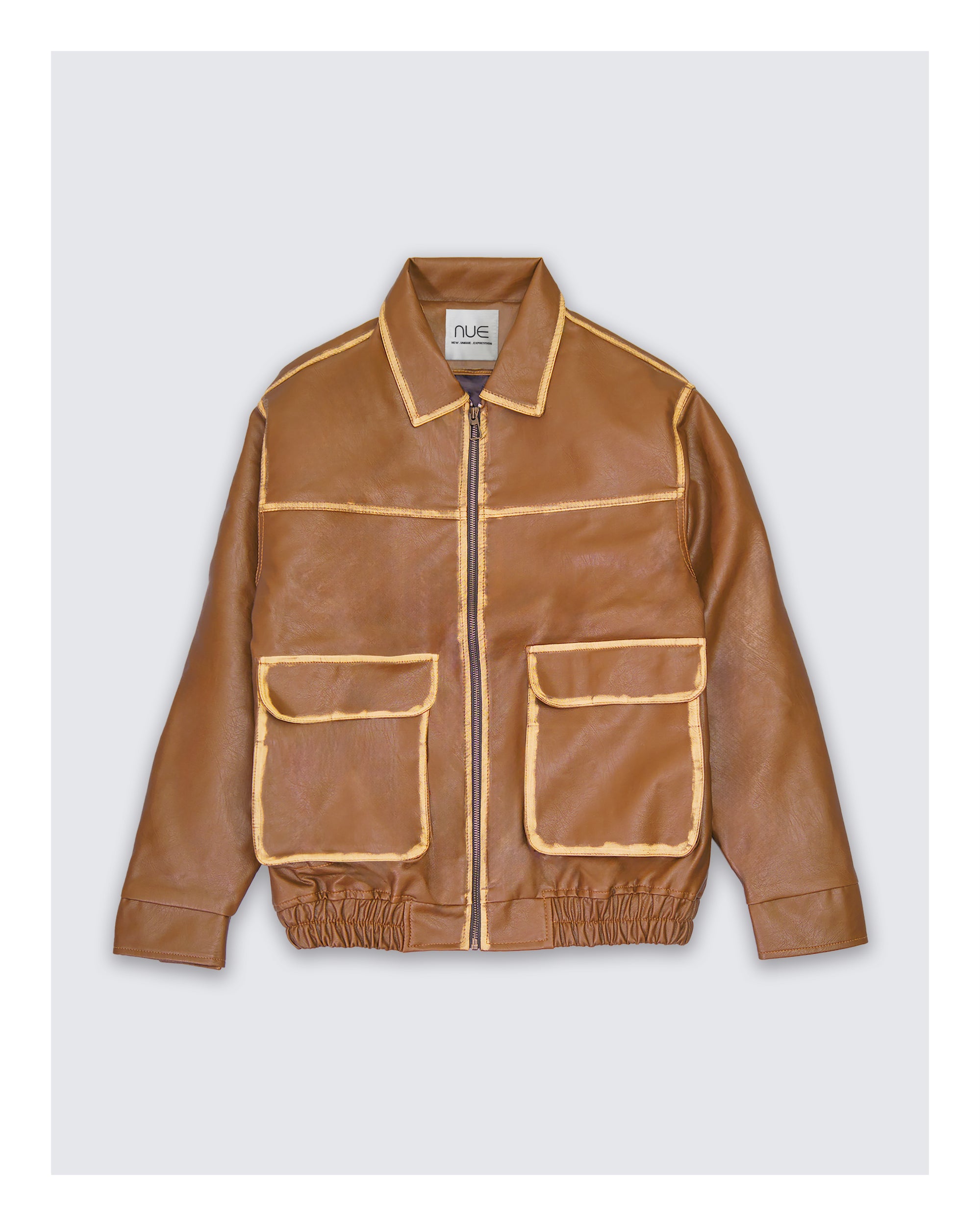 Faux Leather Jacket Caramel