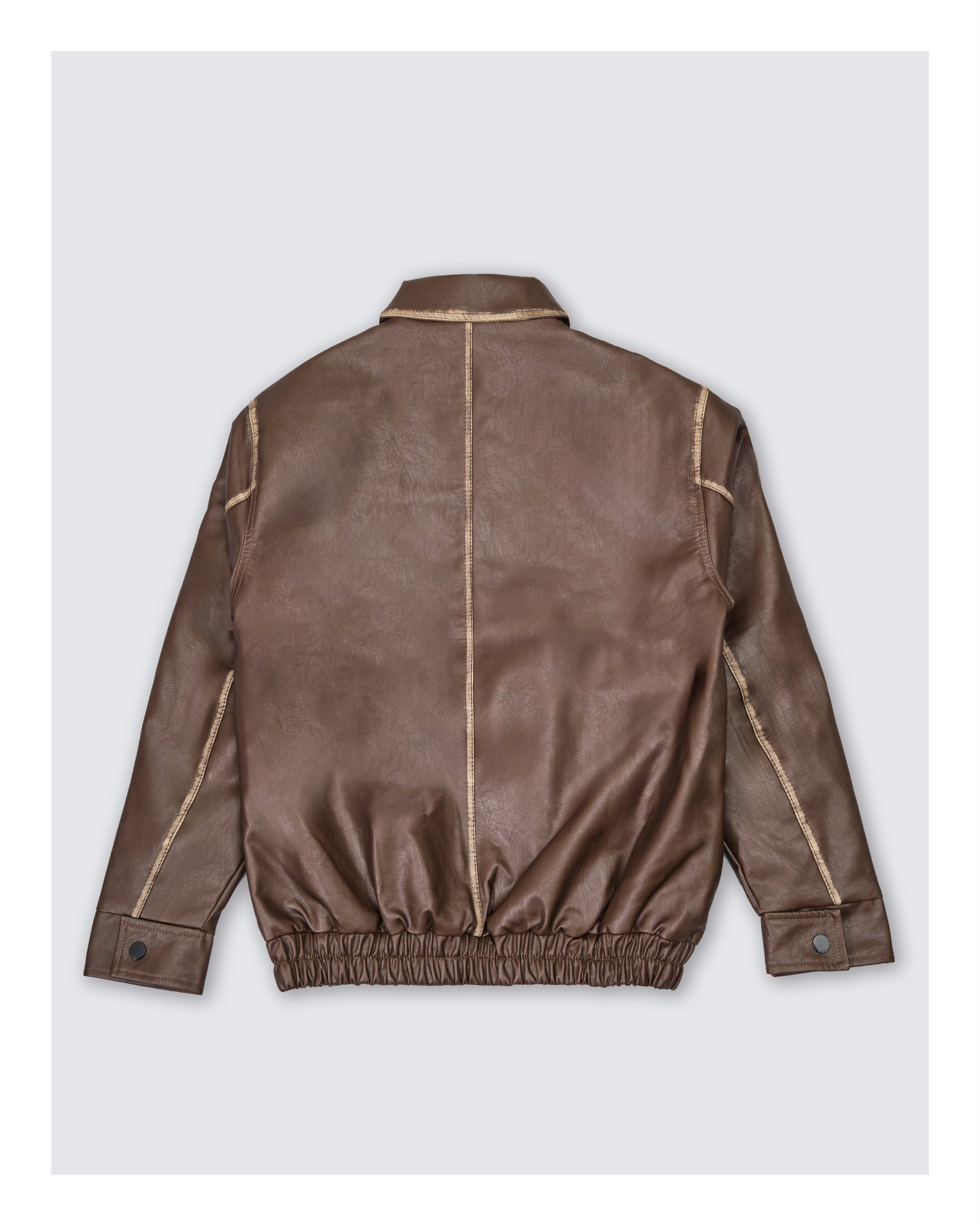 Faux Leather Jacket Brown