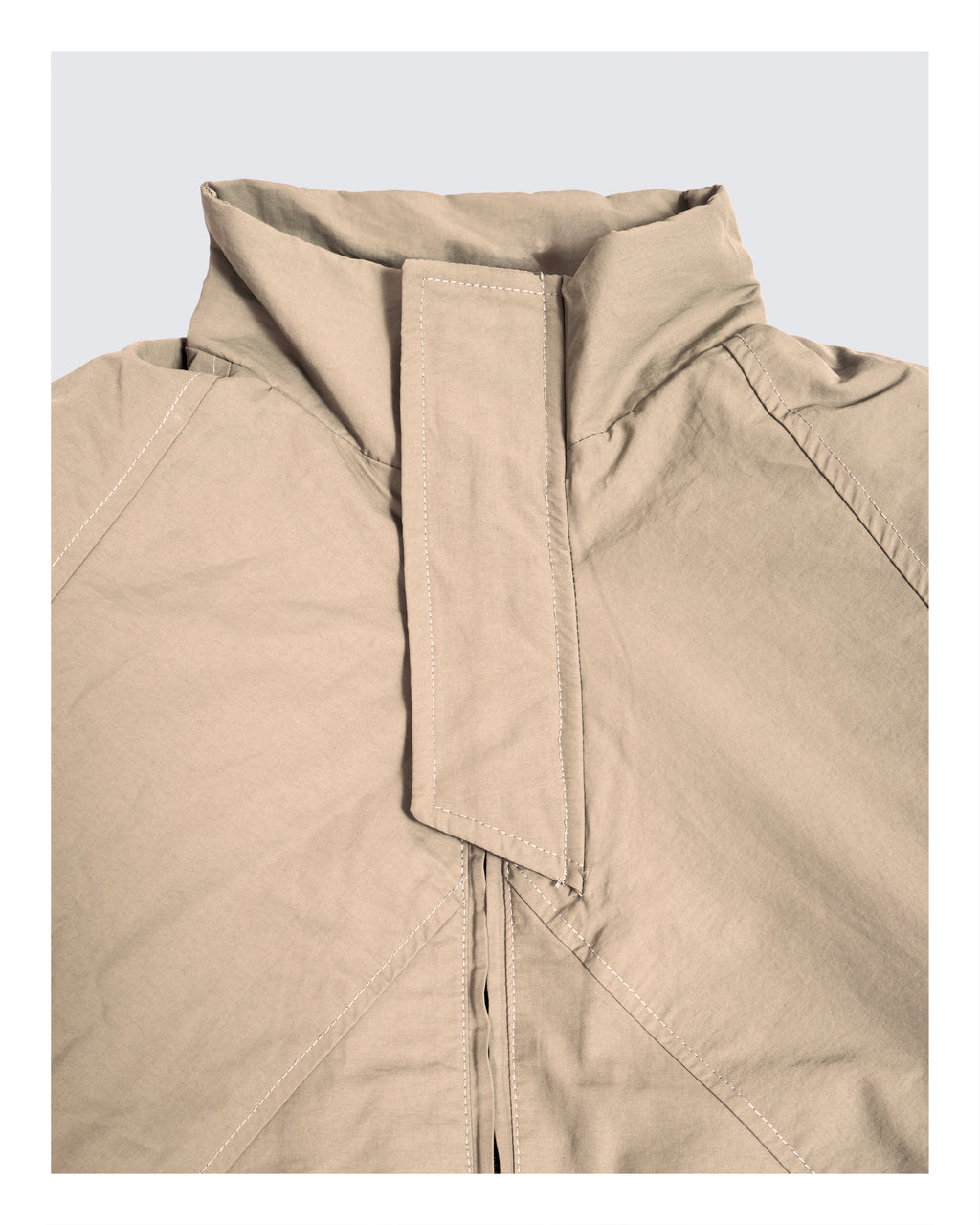 Boxy Fit Waterproof Jacket Beige