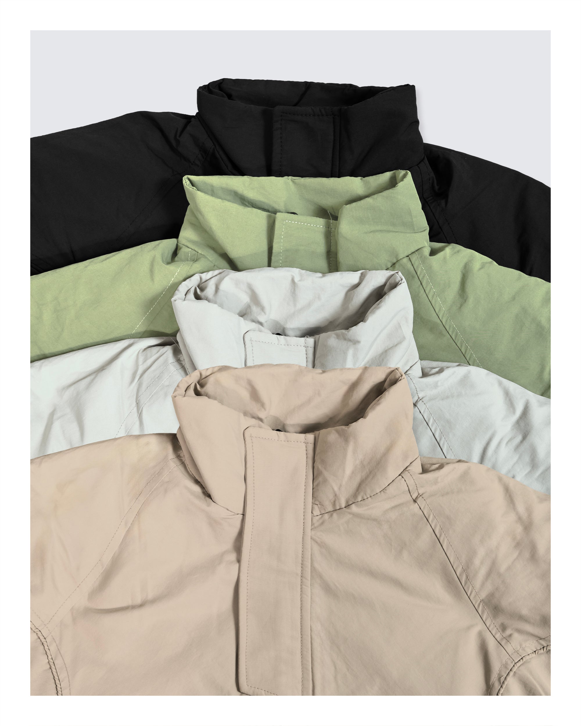 Boxy Fit Waterproof Jacket Beige