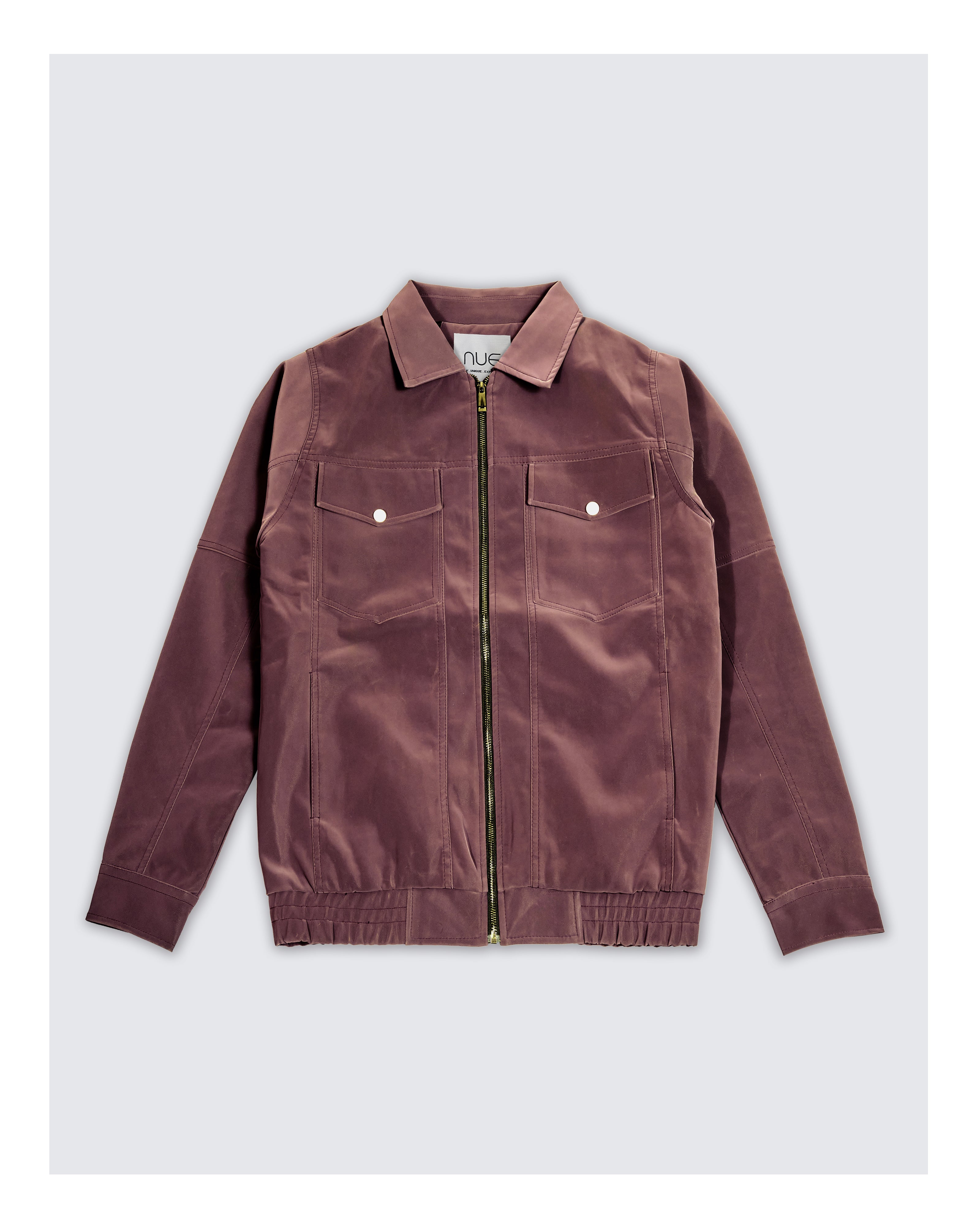 Elegant Leather Jacket - Taupe