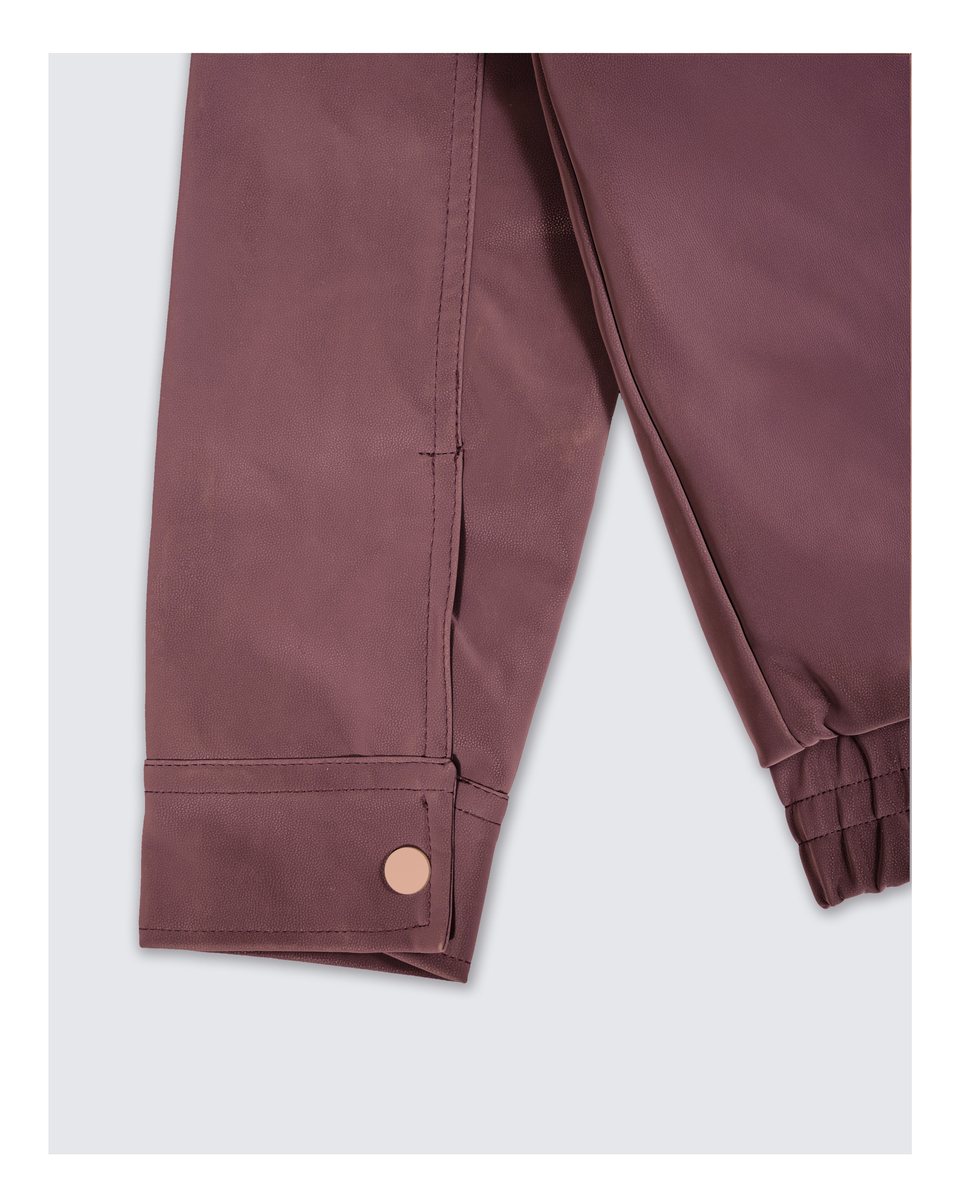 Elegant Leather Jacket - Taupe